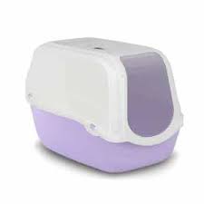 Arenero Romeo Morado de Mundotito con paredes altas y superficie lisa para mascotas, ideal para juegos y descanso.