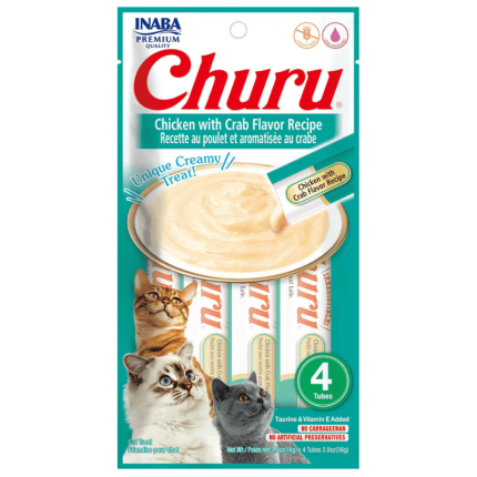 churu pollo cangrejo gatos